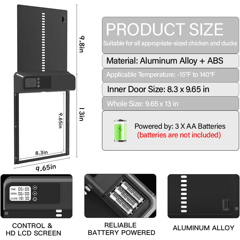 NATRAVOR Automatic Chicken Coop Door – Your 24/7 Feathered Friend Guardian