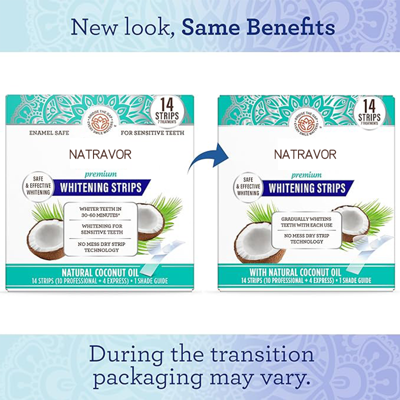 NATRAVOR Teeth Whitening Strips - 16-Day Treatment with Non-Slip, Dry Strip Technology - Whitening Designed with Care for a Brighter Smile