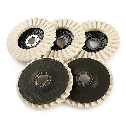 3PCS 5-Inch Wool Flap Polishing Wheels for Angle Grinders