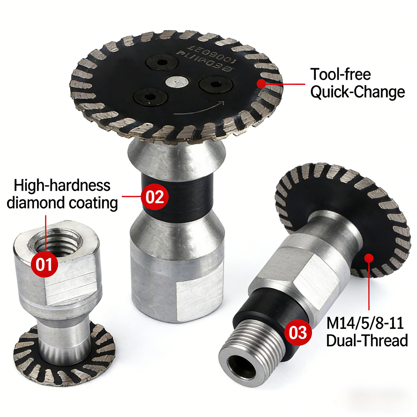 No-Adapter-Needed! 40mm Diamond Cutting Disc with Removable Flange – Fits Dewalt, Makita, Bosch Grinders – Cut Concrete, Stone, Tile Like a Pro