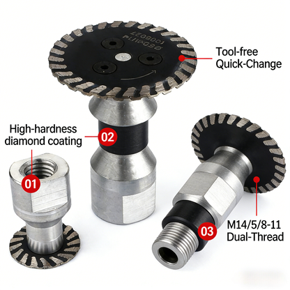 No-Adapter-Needed! 40mm Diamond Cutting Disc with Removable Flange – Fits Dewalt, Makita, Bosch Grinders – Cut Concrete, Stone, Tile Like a Pro