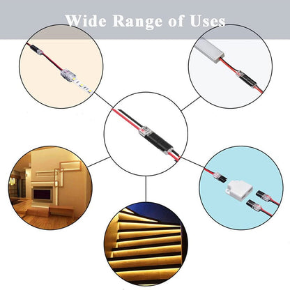 🔥🎄 Christmas Time Limited Offer -🔌2-Pin Solderless Wire Connector – Compact Plug for LED Strips & 18–22 AWG Cables