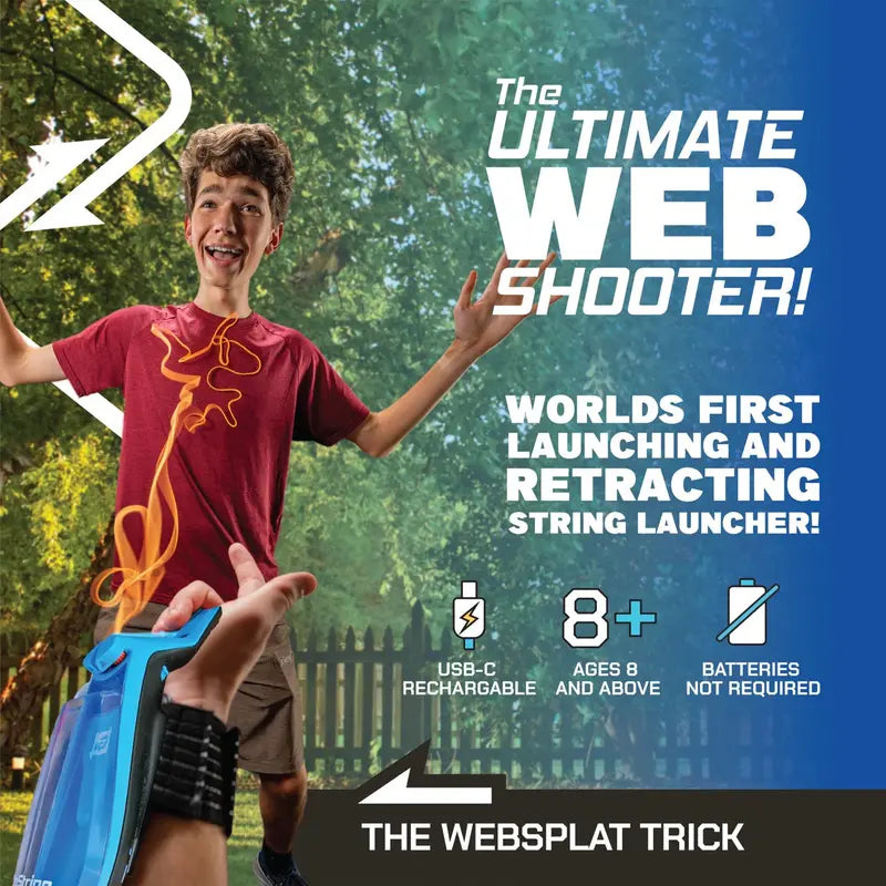 🎉 World's First Glowing String-Launching Webshooter · Ignite Your Superhero Dream! 🕷️✨