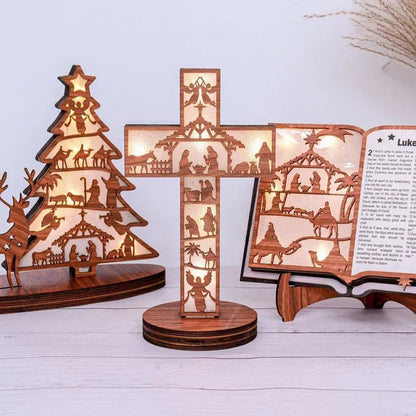 🎄✨【3D Wooden Nativity Book Nook - Illuminating Christmas Magic】✨🎄