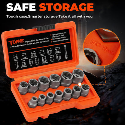 Bolt Extractor Kit, 13+1 Piece – Professional Bolt & Nut Removal Solution