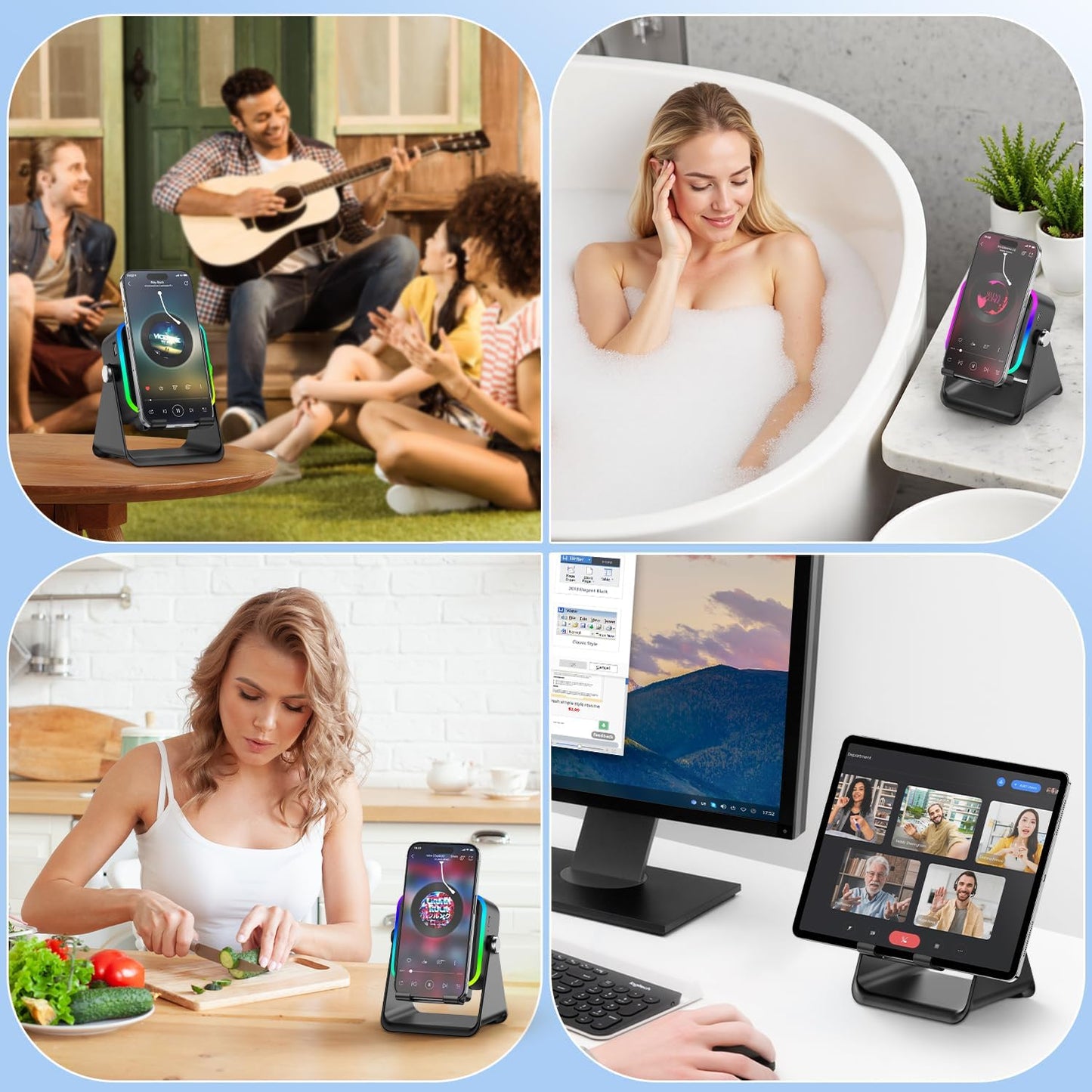 🔥 Limited Time Offer! 🔥 Wireless Induction Speaker 5-in-1 w/ Phone Stand & RGB Lights | Perfect Gift Idea 🎁 | FREE Shipping!