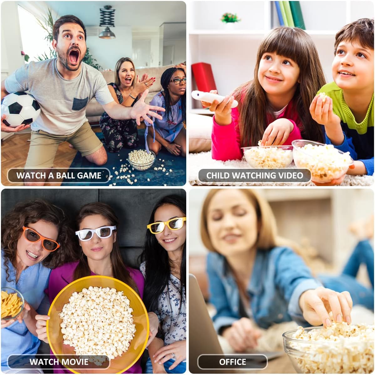 Home Theater Popcorn Machine – Hot Air Popper with Measuring Cup