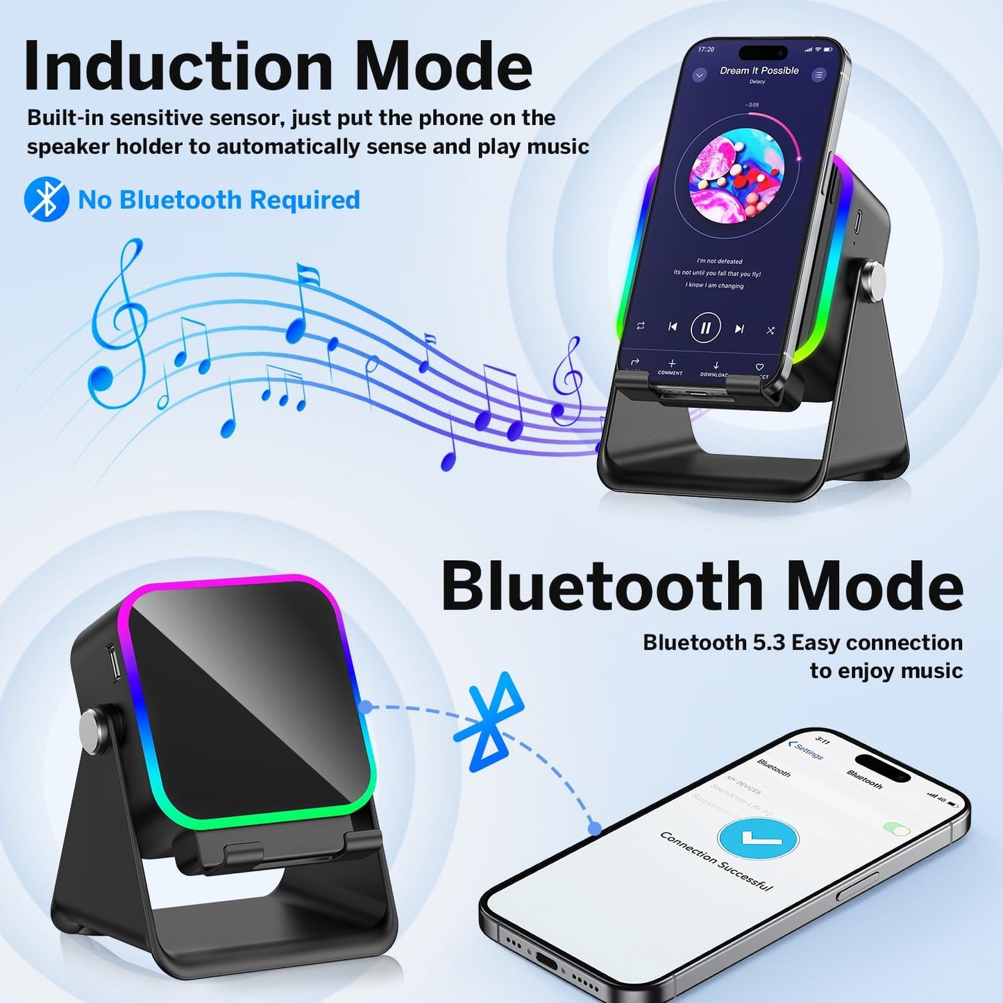 🔥 Limited Time Offer! 🔥 Wireless Induction Speaker 5-in-1 w/ Phone Stand & RGB Lights | Perfect Gift Idea 🎁 | FREE Shipping!
