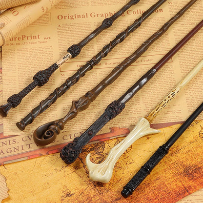 Wizarding Fireball Wand - Realistic Flame Effects, 15.7" Harry Potter Style Magic Wand with Charging Case, Spell Map & Gift Packaging - for Cosplay, Halloween, Collectors