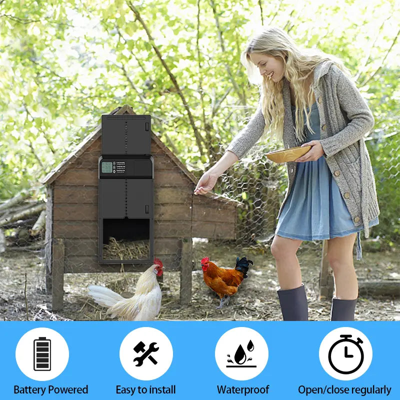 NATRAVOR Automatic Chicken Coop Door – Your 24/7 Feathered Friend Guardian