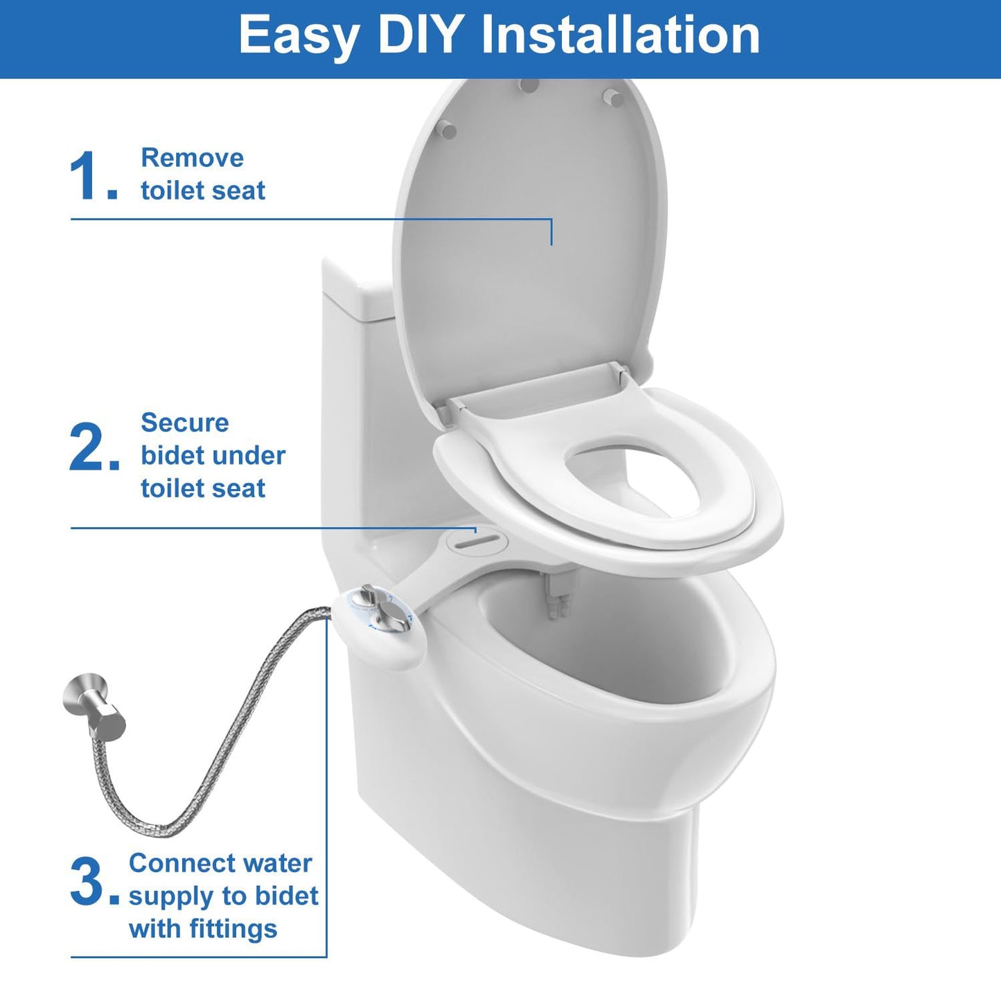 Single Nozzle Self-Cleaning Non-Electric Smart Bidet Sprayer