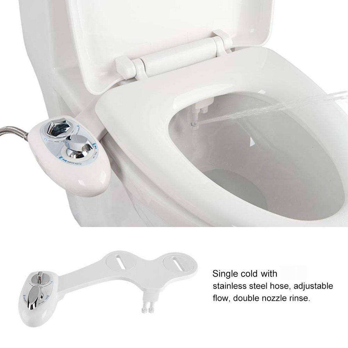 Single Nozzle Self-Cleaning Non-Electric Smart Bidet Sprayer