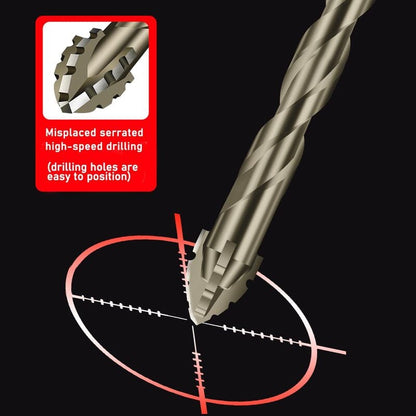 New Four-Flute Sawtooth Eccentric Drill Bit Set (1 Set 6 PCS)