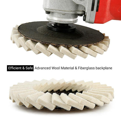 3PCS 5-Inch Wool Flap Polishing Wheels for Angle Grinders