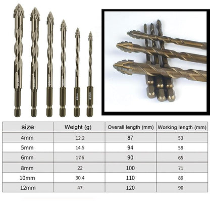 New Four-Flute Sawtooth Eccentric Drill Bit Set (1 Set 6 PCS)