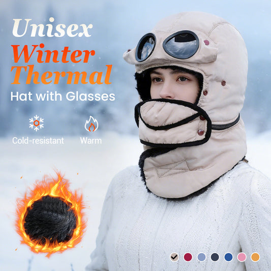 🎁2026 New Arrivals 50% OFF💥Unisex Winter Thermal Hat with Glasses